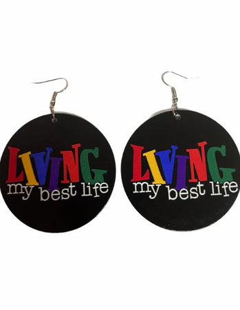Living my best life earrings | natural hair jewelry | afrocentric accessories